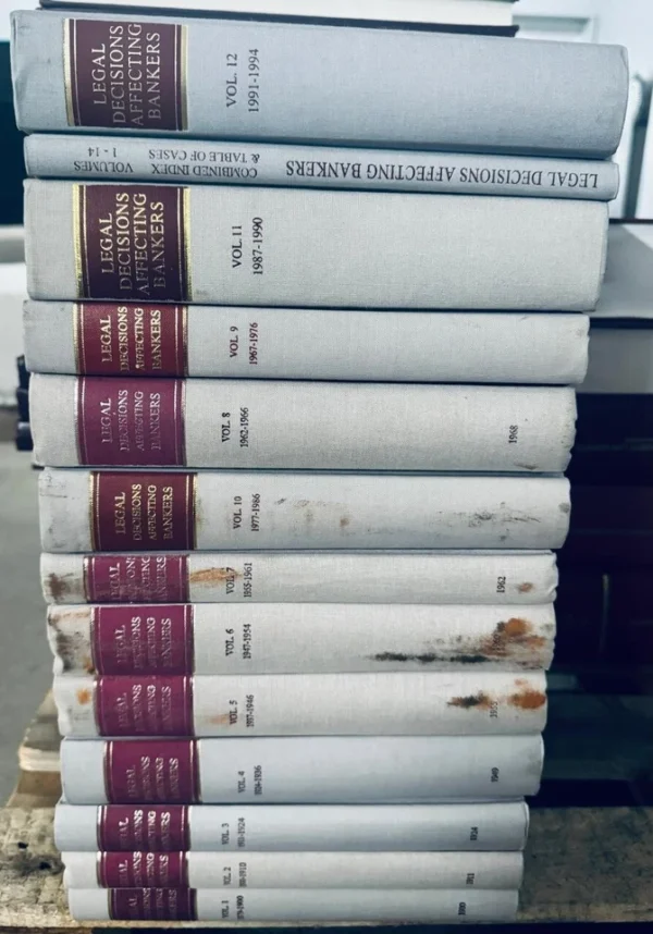 Legal Decisions affecting bankers vol 1 to 12 1900-1994 - Law Book Sellers